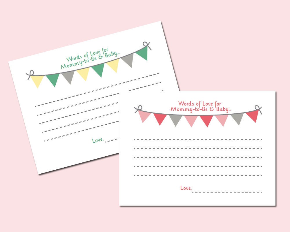 Baby Shower Advice cards -- Printable Download
