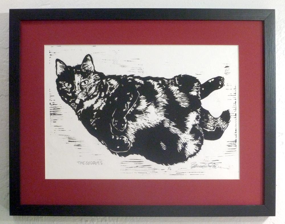The Goddess Linoleum Block Print