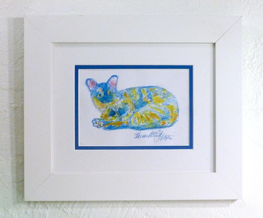 Colorful Kelly, Framed Original Watercolor