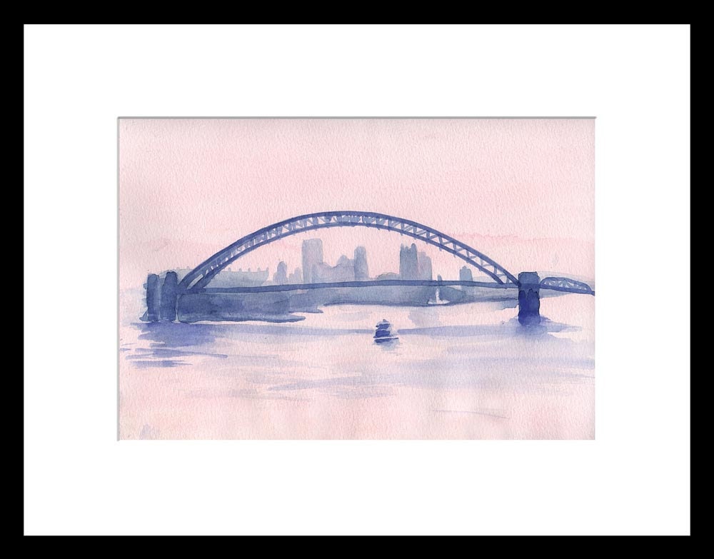 Misty River Morning, Original Watercolor