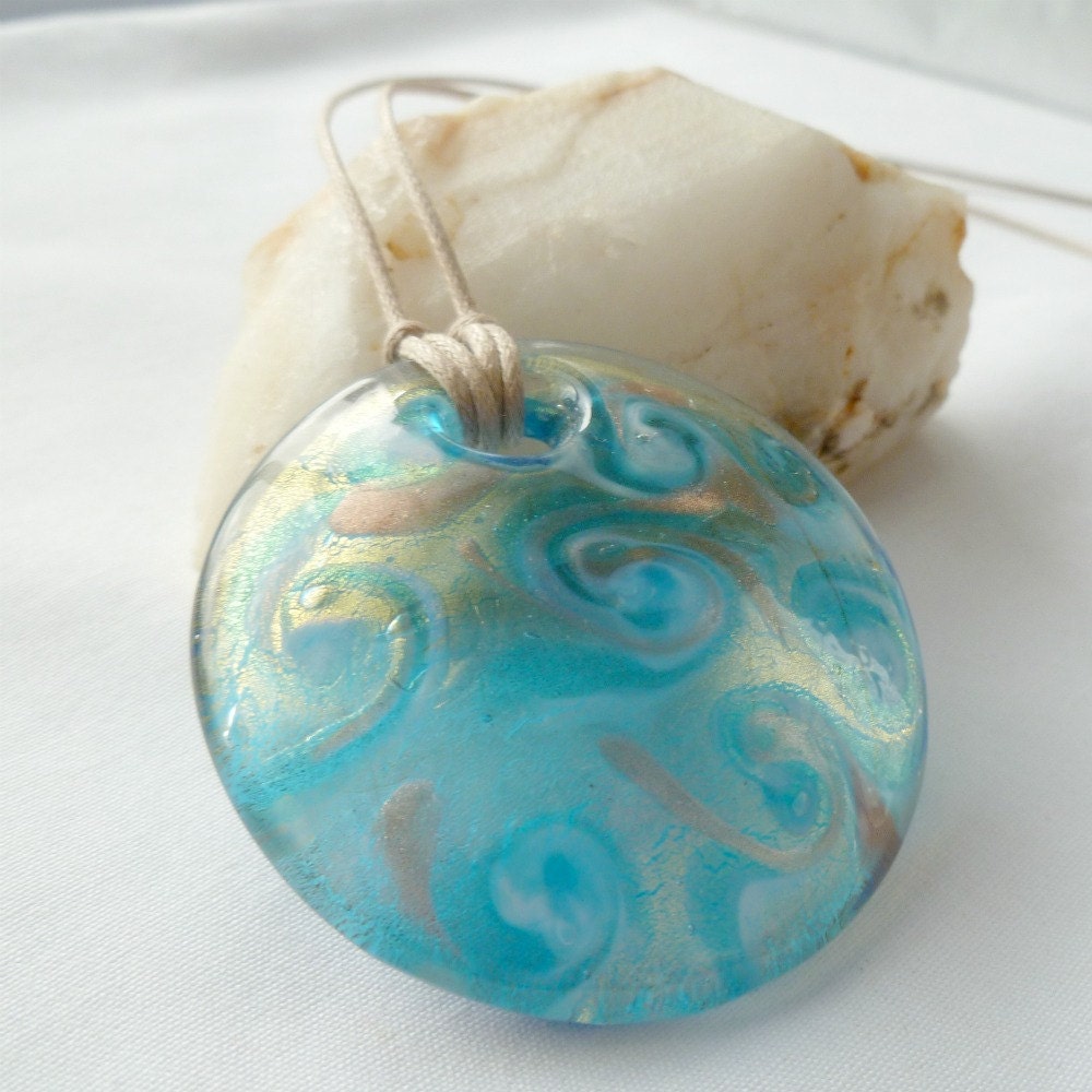 Nursing Mommy Necklace Turquoise Swirl