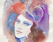 Watercolor Fashion Illustration Print - Marion