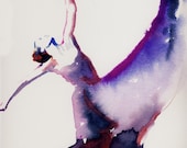 Dancer Art Print of Watercolor painting.  Titled - Dancer with heart