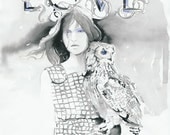 Original Watercolour Painting, Fashion Illustration - Love Owl
