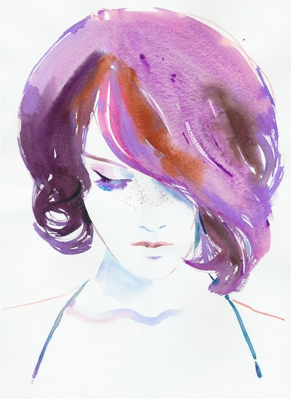 Watercolour Fashion Illustration - Violaa