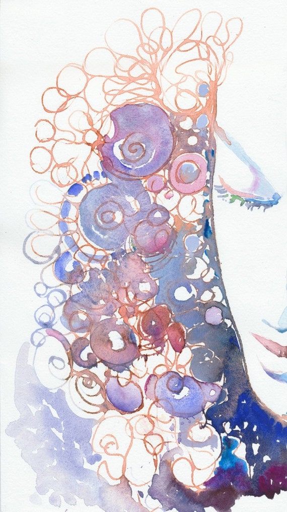 Original Watercolour Fashion Illustration. Titled - Abstractink1
