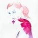 Fashion Illustration, Watercolor Original Painting, Watercolour Fashion Illustration - Titled: Petit Diable