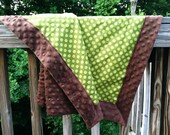 Minky Baby Blanket in Moss Ta Dot