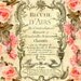 French Ephemera Printable Image with Vintage Roses - Digital INSTANT DOWNLOAD No.325