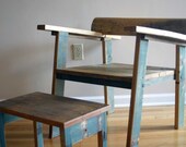 reclaimed oak mid century modern inspired chair ... amelia