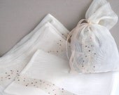 colorful sequined Organza Jewelry gift bag Fabric Ribbon Tie purse  set of   7 psc bags