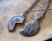 Best Friends - Friendship Necklace Set - Antiqued Silver