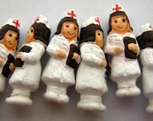 4 Tiny Nurse Beads - CB726