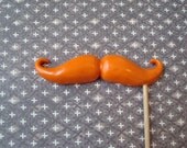 Ginger Fancy Moustache on a Stick:  The Conan.  (Made to Order)
