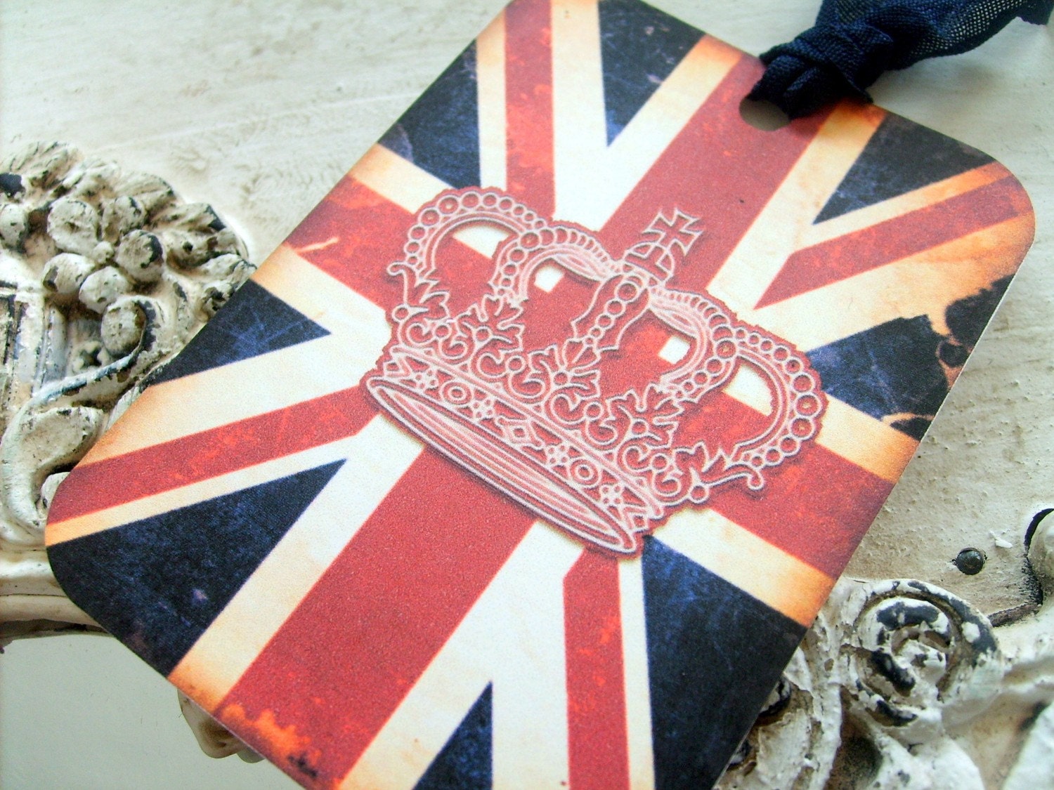 Union Jack British Flag Gift Tags, Vintage Style Union Jack, Red, White and Blue, London, United Kingdom
