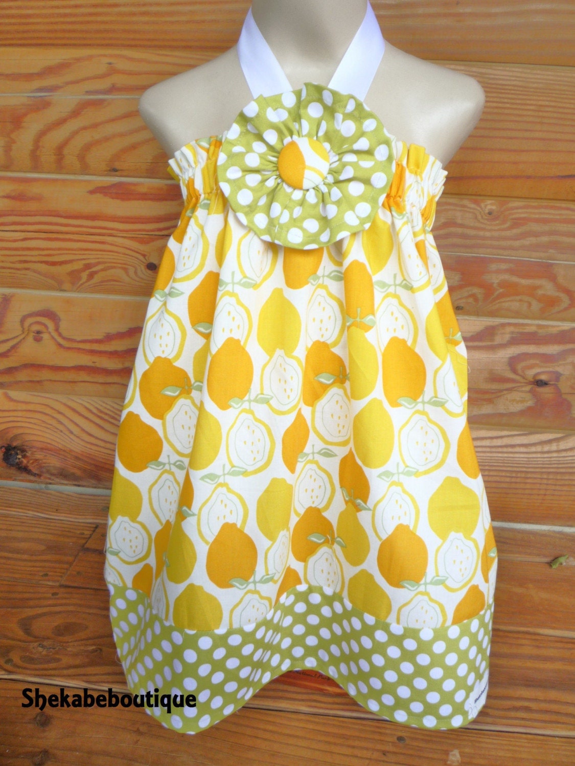 ONLY ONE LEFT..Jucy Lemon Dress Halter or straps ......... Baby............Toddler............Girls...........
