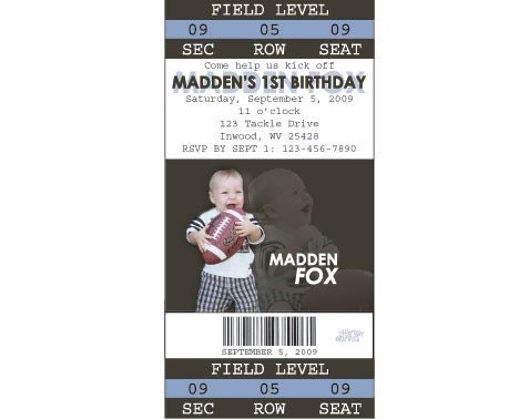 Custom Football Birthday Invite