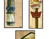 Three tiki prints - SALE