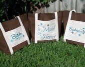Totes for Bridal Bridesmaid Embroidered Custom