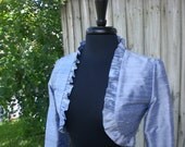 Jacket Bolero - Scarlet Silk Silver Ruffled - Bride