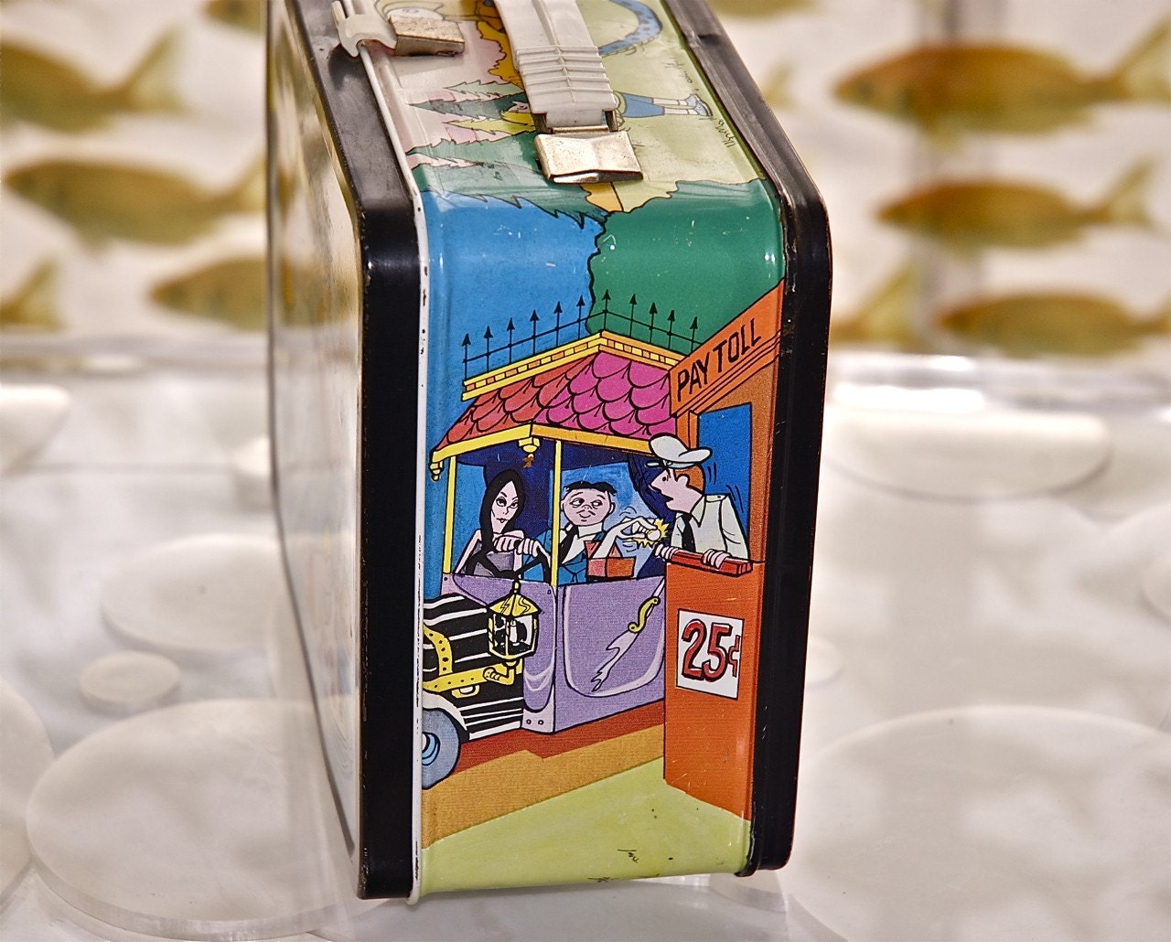 The Addams Family Lunch Box from the 1970s Cartoon TV Show with Thermos