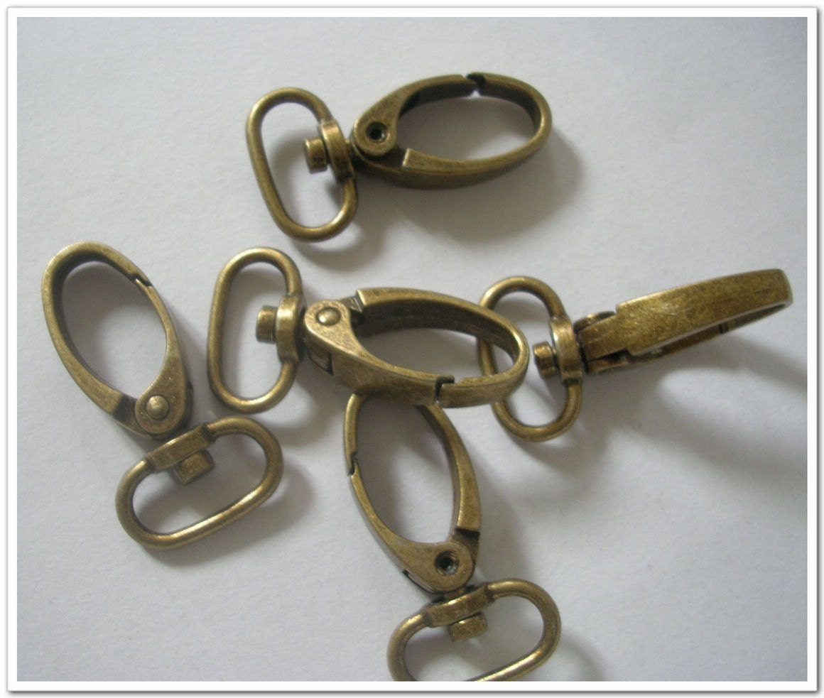 15pcs 4cm x 2.5cm antique brass Lobster Swivel Clasps swivel clasp lobster claws swivel hooks hook clasp