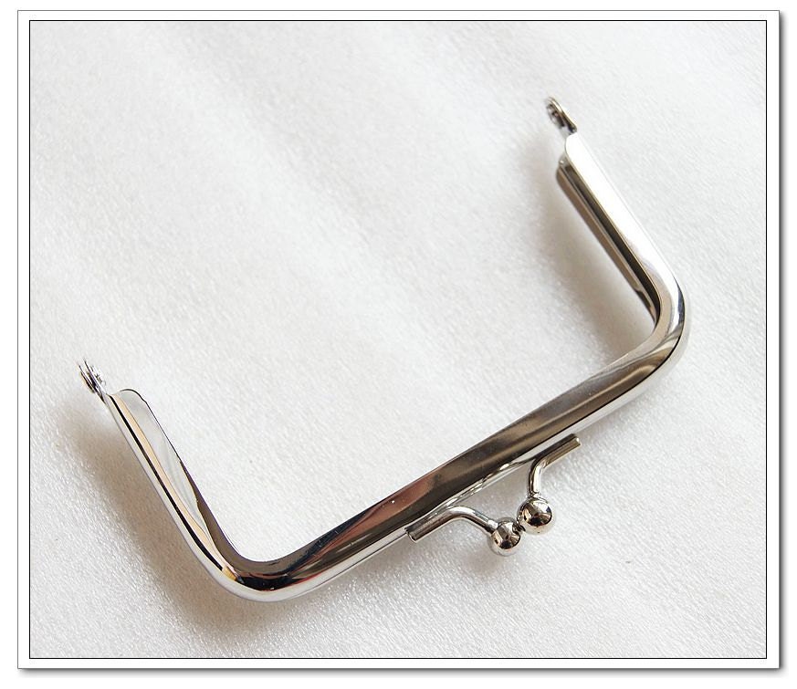 9cm rectangle  coin purse frame silver