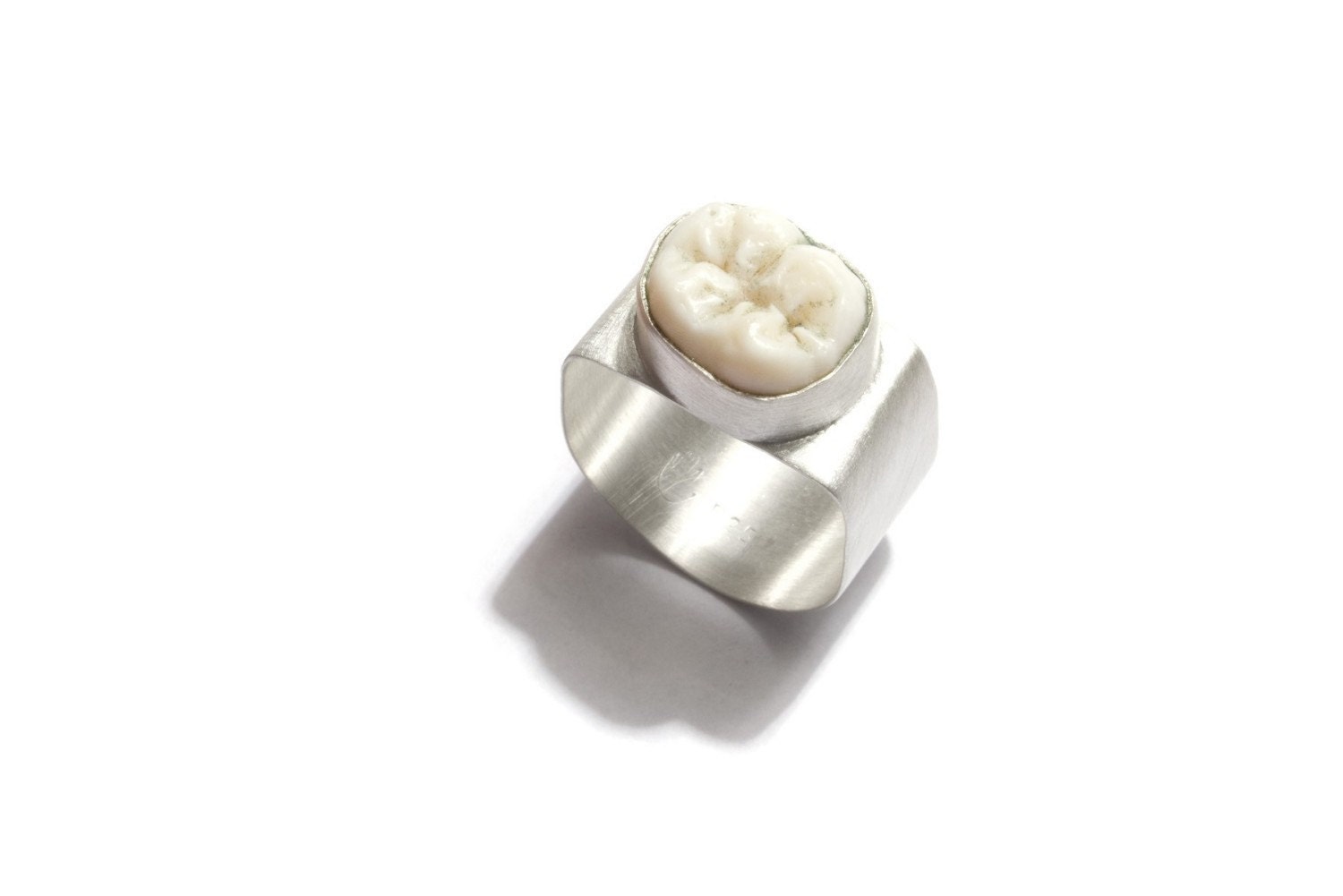 Sterling Silver and Human Tooth Ring