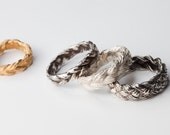 Sterling Silver Cast Human Hair Plait Ring