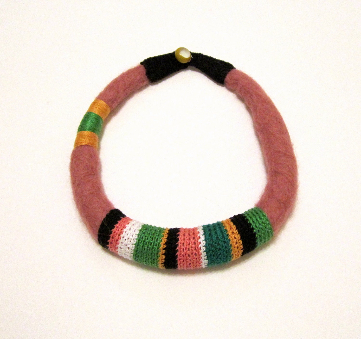 FELTED CROCHETED NECKLACE - African Style