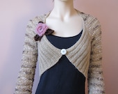 Bolero / shrug / scarf / cowl in shimmering beige, brown and cream