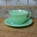 Vintage Jadite Jane Ray Cup and Saucer.