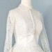 Vintage Tea Length Wedding Dress...Beautiful Creamy White 1950s Lace Tea Length Wedding Dress with Cropped Jacket XS