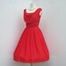 Vintage 1960's Party Dress...Vintage Scarlet Red Park Crest Chiffon Party Dress Cocktail Dress Mad Men