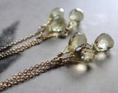 Jewelry Lemon Quartz Earrings, Gemstone Earrings,Golden, Gold, Gold Filled Chain