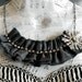 Starry Starry Night Grey Silk Wool and Rhinestone Bib Necklace