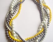 Custom order necklaces braided twisted chunky statement pearl necklace