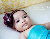 red burgundy flower hairband headband hair clip girls infants toddlers baby photo props photography