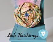 Pink, blue, mint green, gold, jacquard flower headband, hair clip for babies, toddlers, little girls, photo props, photography