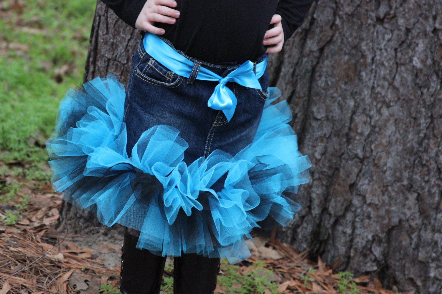 CUSTOM  Jean Tutu Skirt -  2t, 3t, 4t