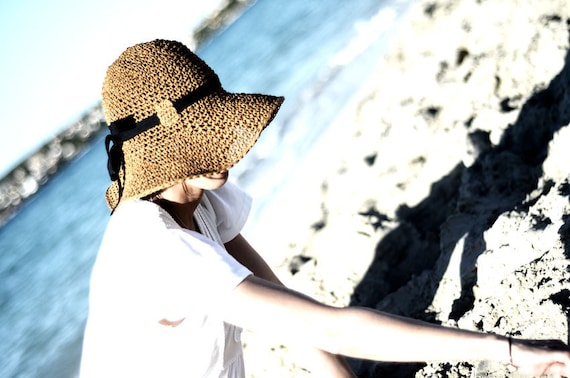 Adjustable Crochet Summer Straw Sun Hat