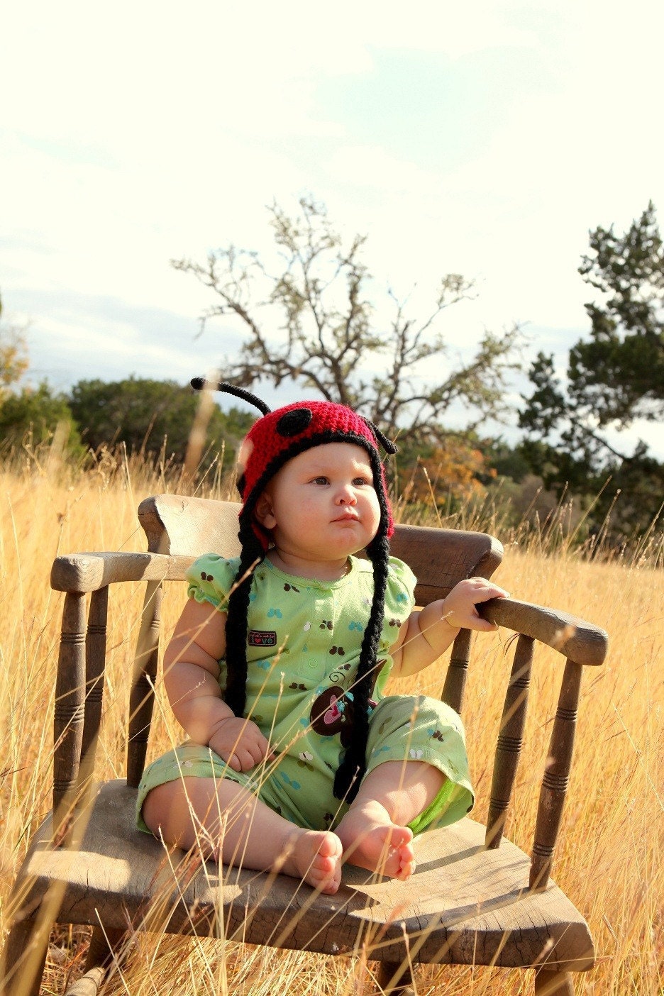 Newborn Baby Girl Ladybug Hat Size up to 0-3M