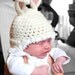 Newborn White Bunny Rabbit Easter  Hat Available size up to 3 Months