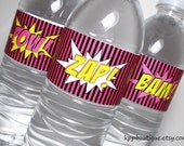 Girl Superhero Water Bottle Labels