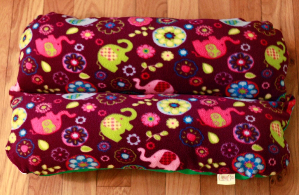 Purple Elephants w/ green Deluxe Bunbed Dog bed for Dachshunds or other small dogs