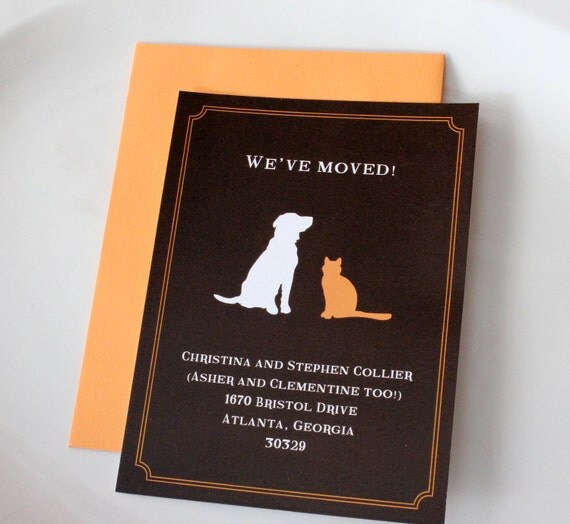 moving announcement - cat and dog