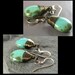 Turquoise Earrings Czech Blue Green Glass Antique Brass Blue Earrings 14K Gold Fill December Birthstone
