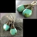 Turquoise Earrings Czech Blue Green Glass Antique Brass Blue Earrings 14K Gold Fill December Birthstone