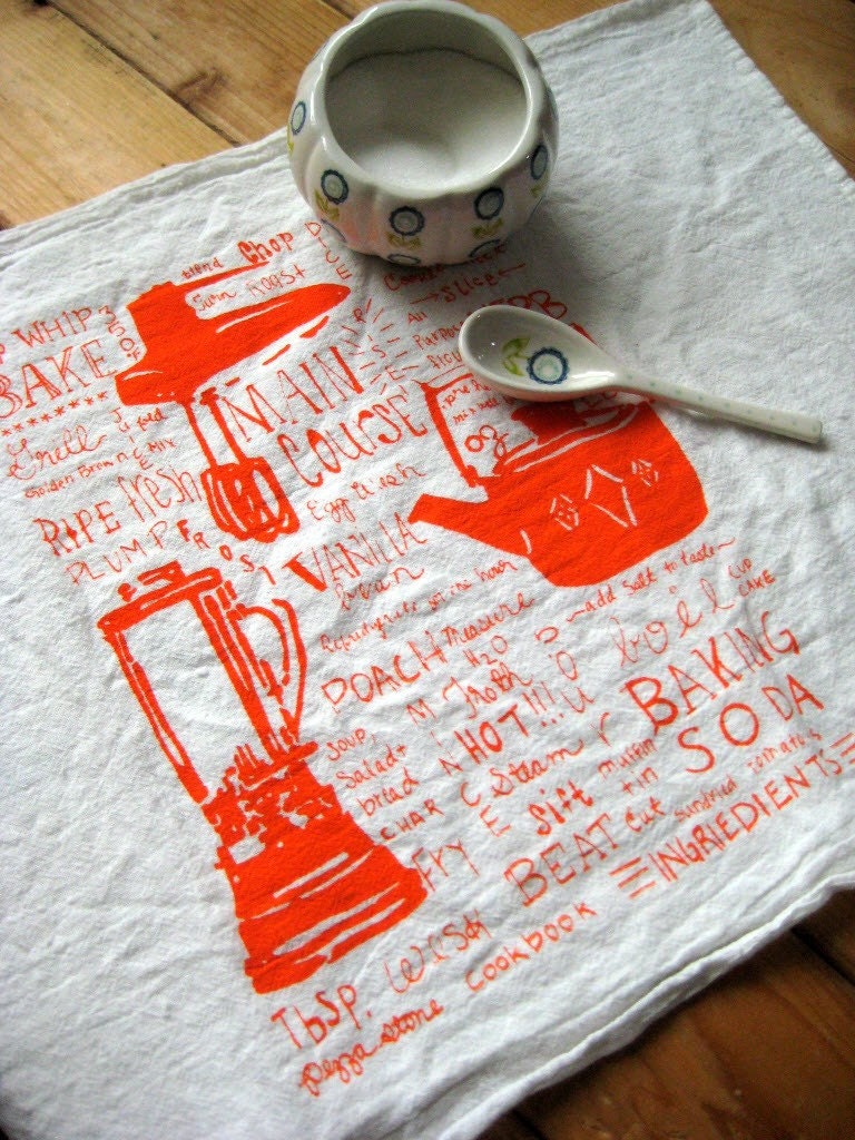 Screen Printed Organic Cotton Kitchen Gadget Flour Sack Towel - Awesome Tea Towel For Dishes