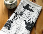 Screen Printed Organic Cotton Kitchen Gadget Flour Sack Tea Towel - Eco Friendly Dish Towel
